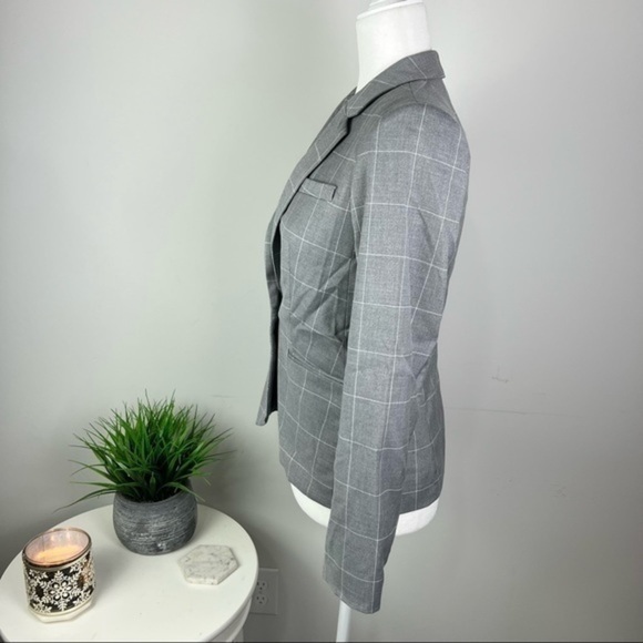 Calvin Klein womens grey white one button blazer size 2P - Picture 4 of 9